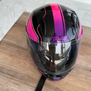 HJC women’s motorcycle helmet youth Large with XS gloves